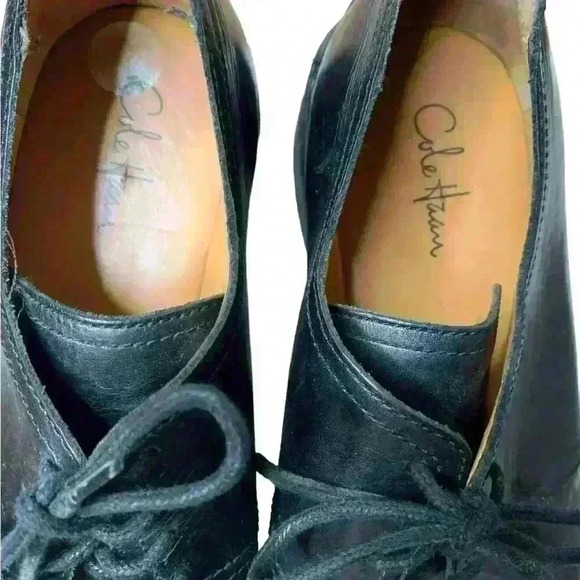 Cole Haan Mens Black Leather Shoe Size 11.5 Lace Up Oxford. - Picture 5 of 6